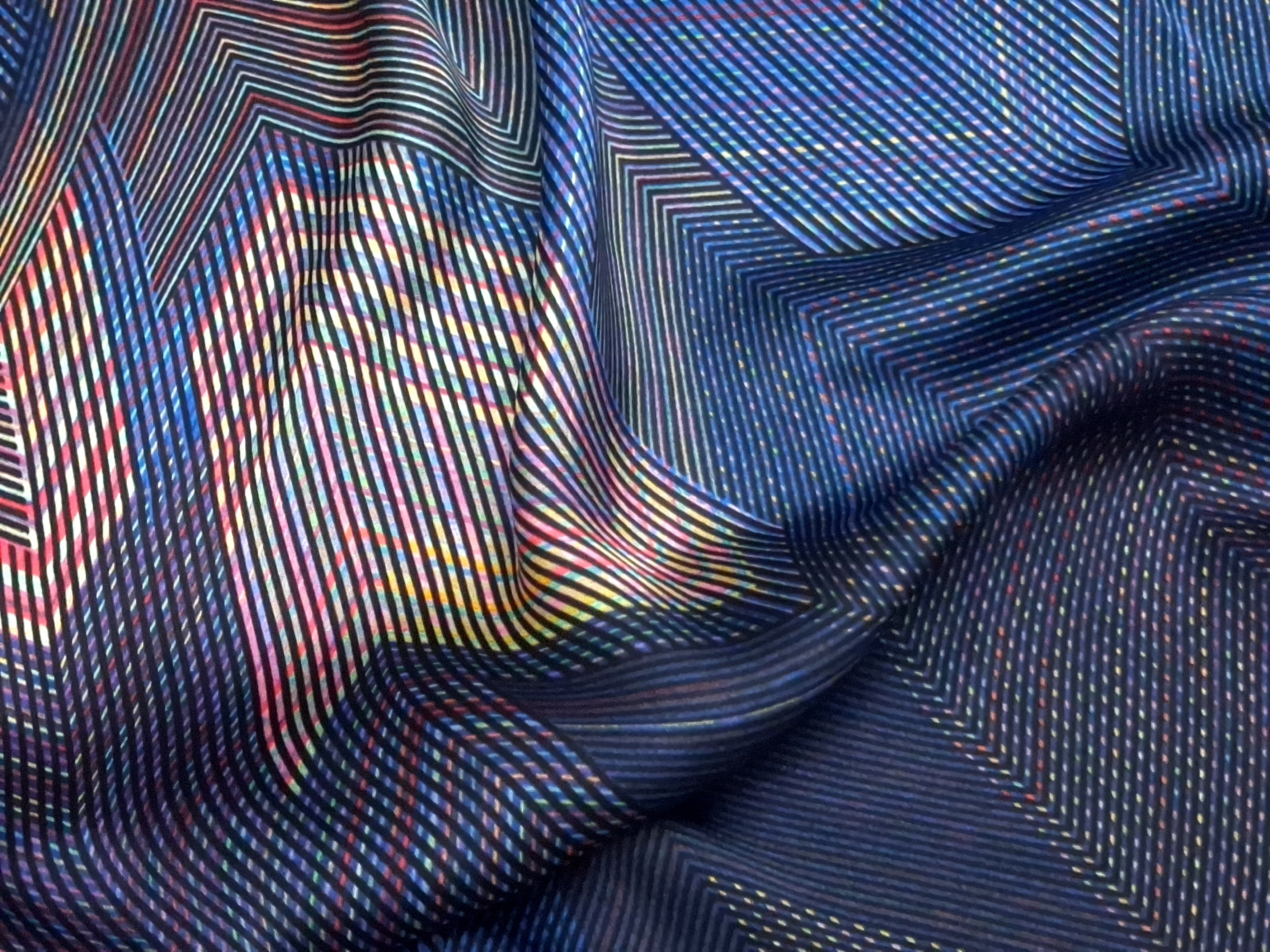 Midnight Spectrum On Viscose Satin