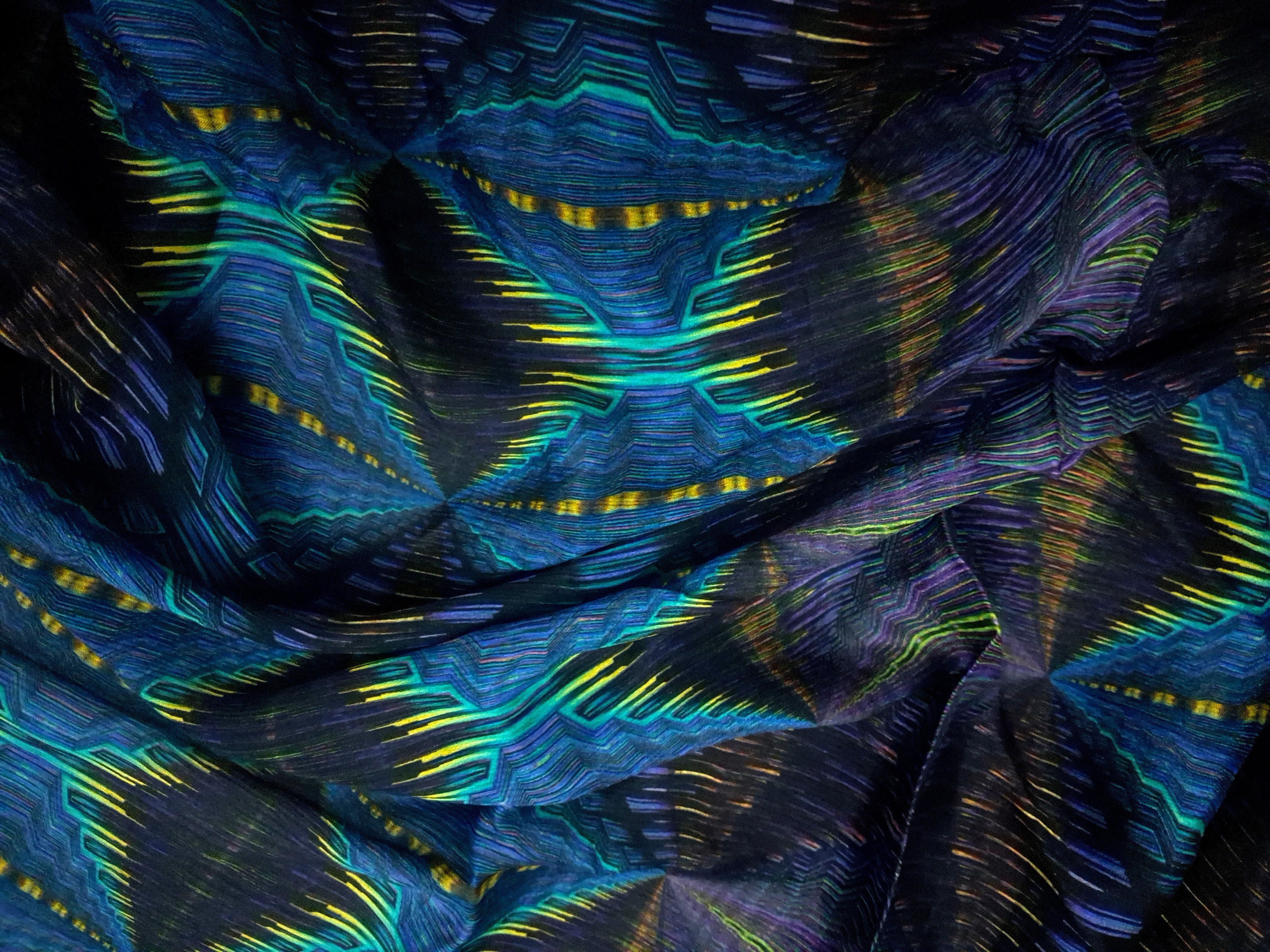 Aurora Facets On Crinkled Viscose Crepe