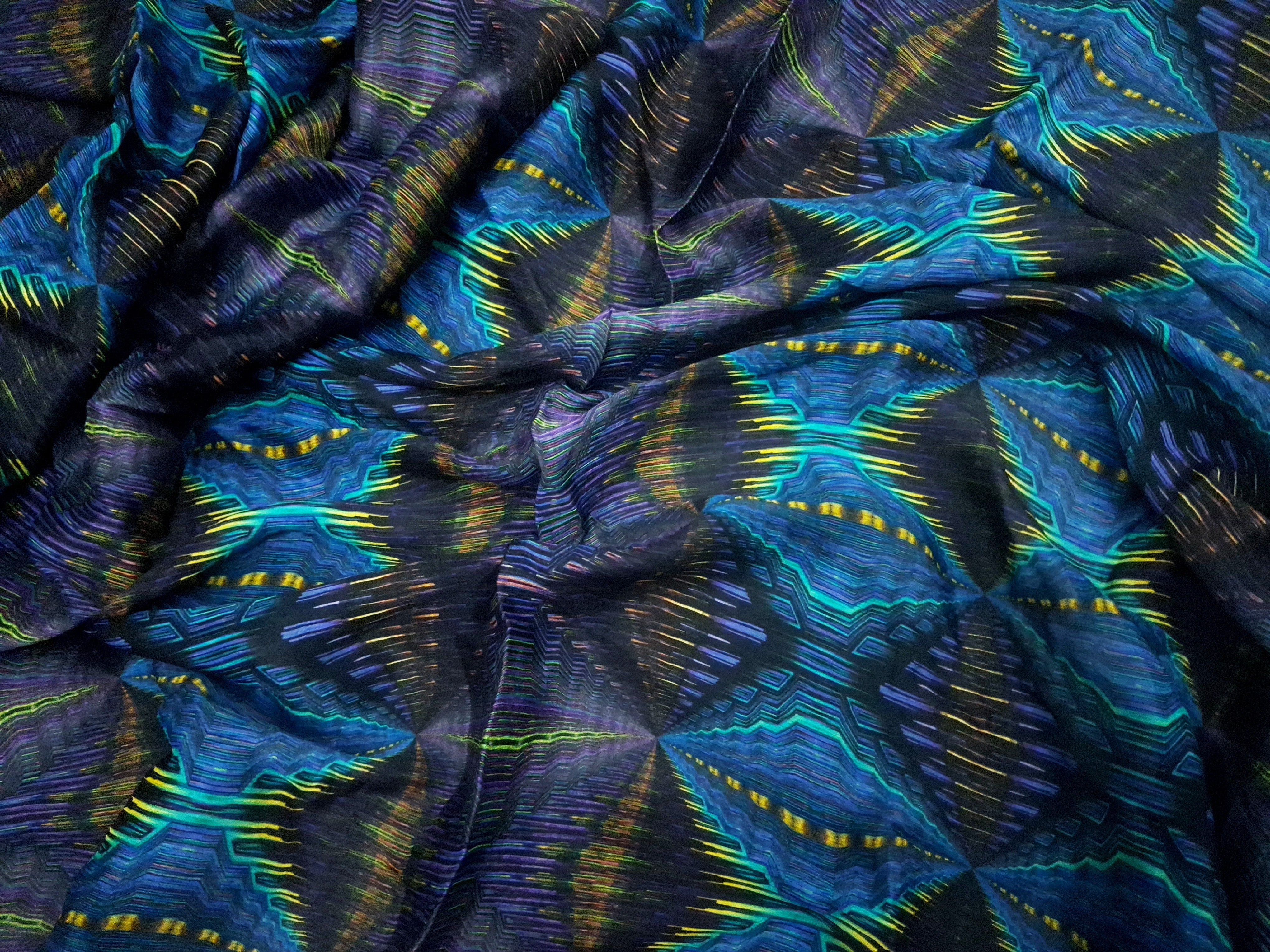 Aurora Facets On Crinkled Viscose Crepe