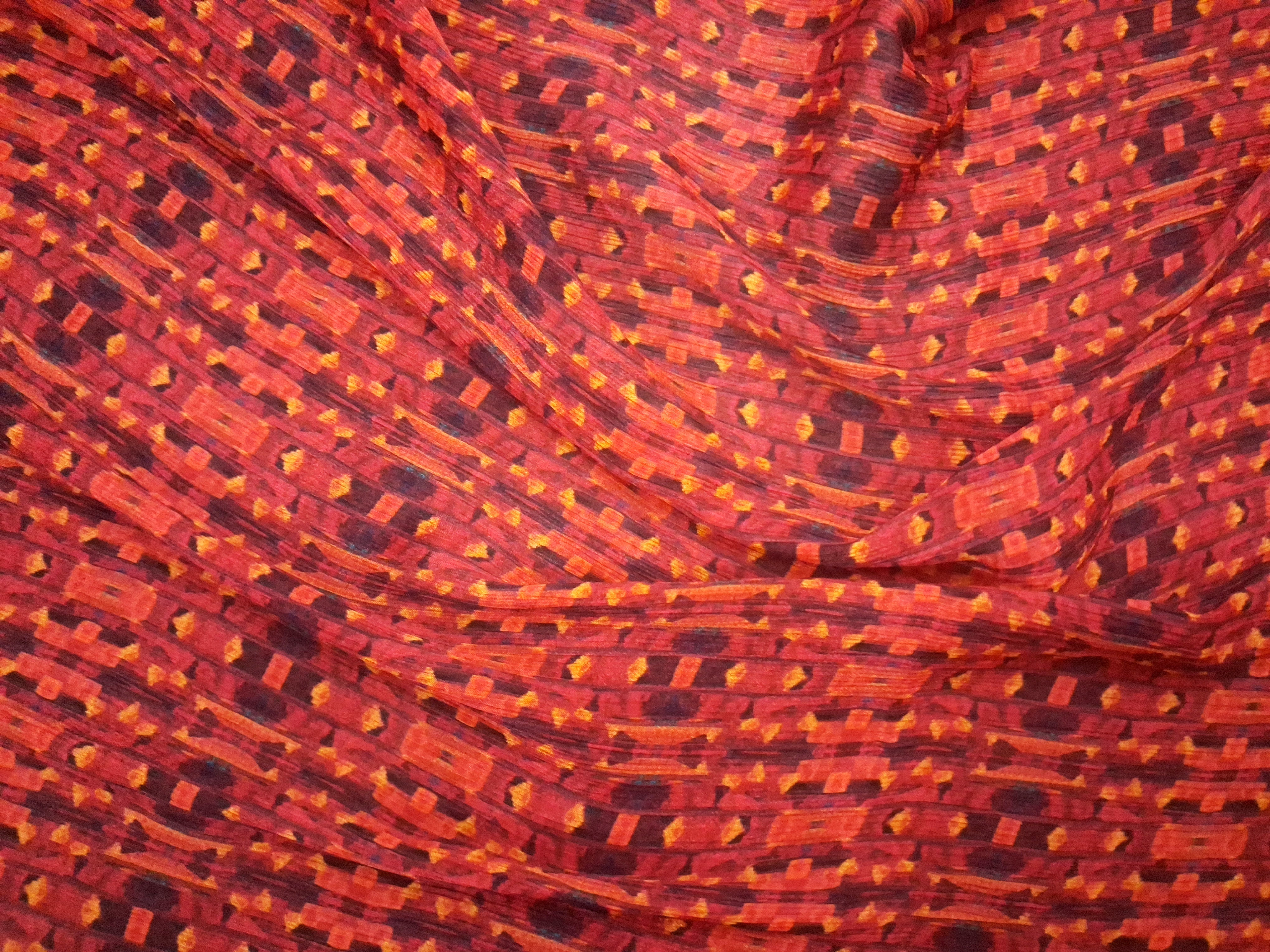 Ember Flow on Crinkled Viscose Crepe