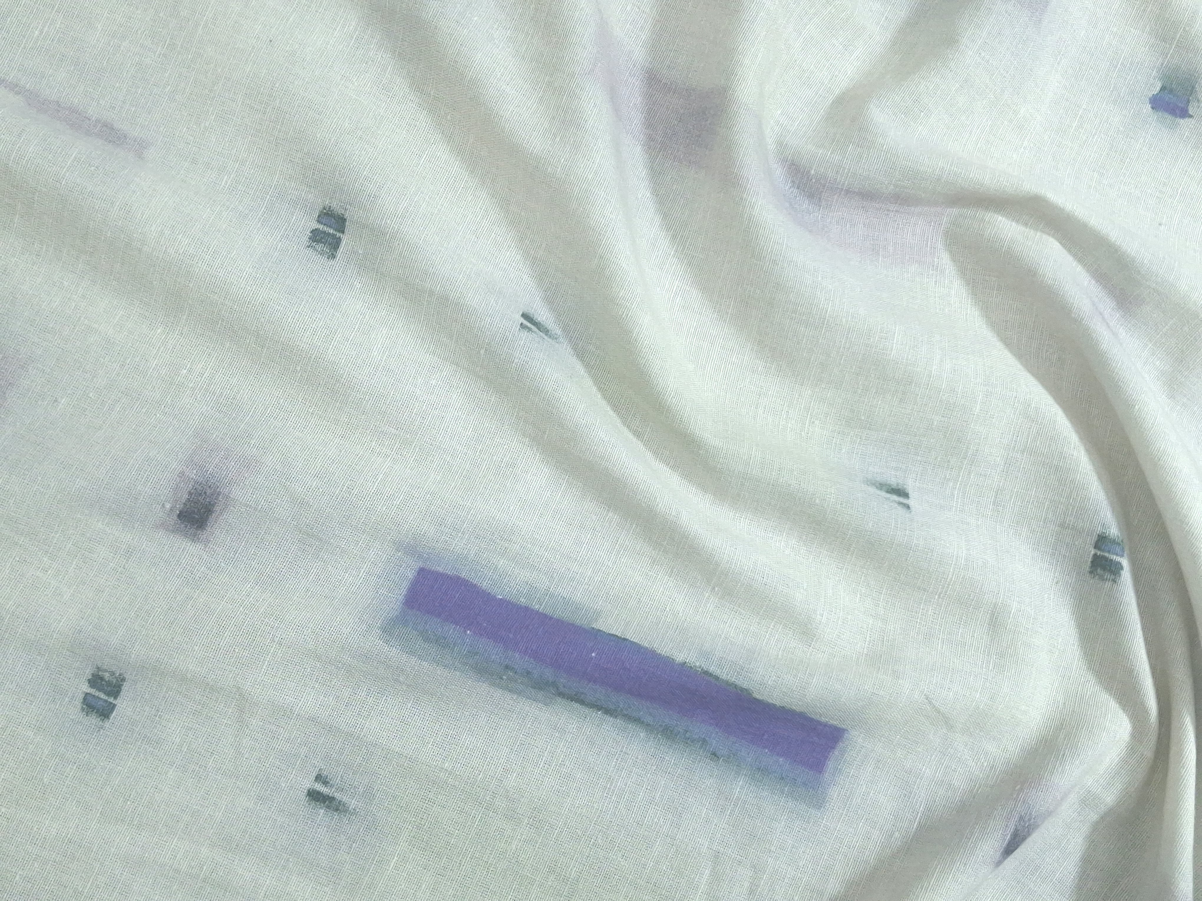 Cotton Linen Fabric by the Yard | Digital Printed Cotton Linen Dress Fabric | Lilac Weave Print