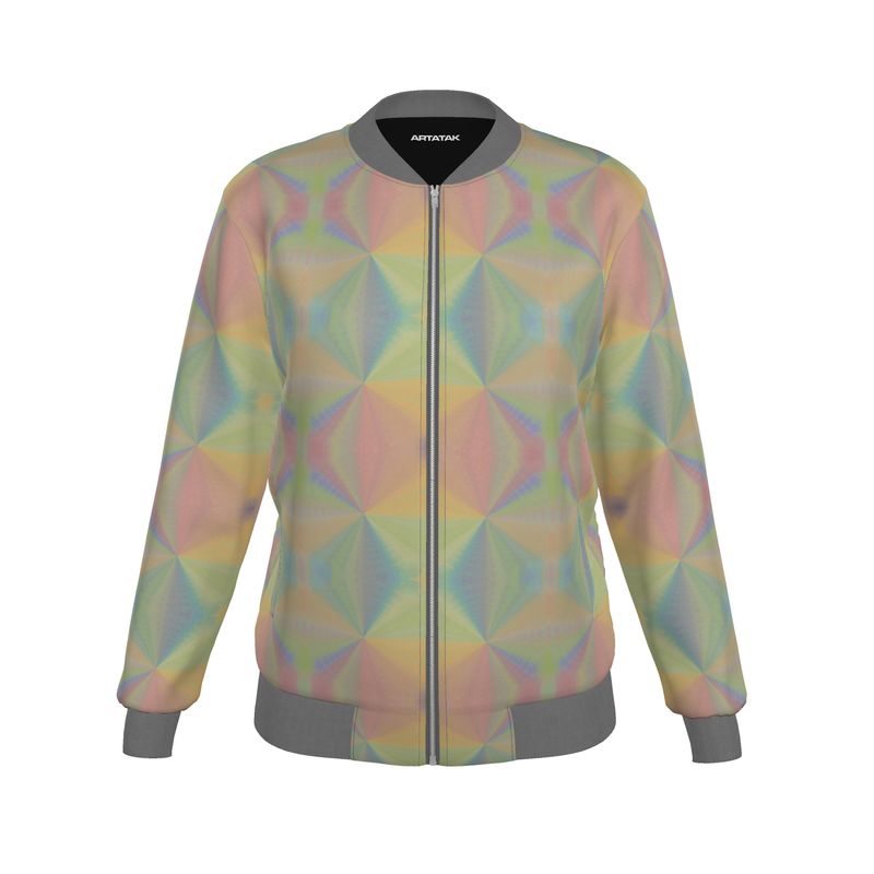 Women's Yellow Sky-Blue Pastel Radiance Ladies Bomber Jacket