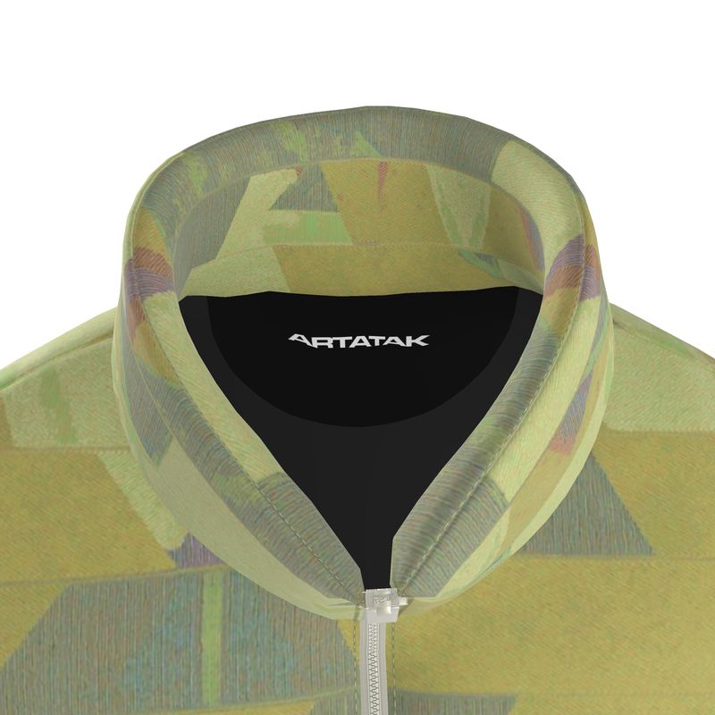 Men's Lemonade Green Geomozaic Puffer Jacket