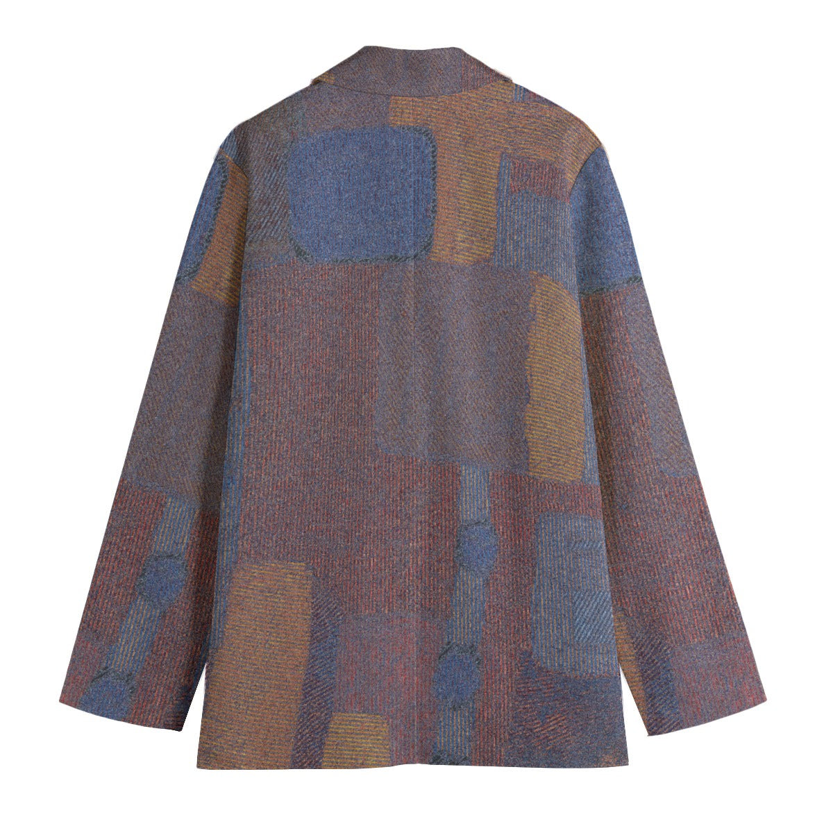 Women's Blue Rust Multi-Color Blazer - Abstract Design Jacket