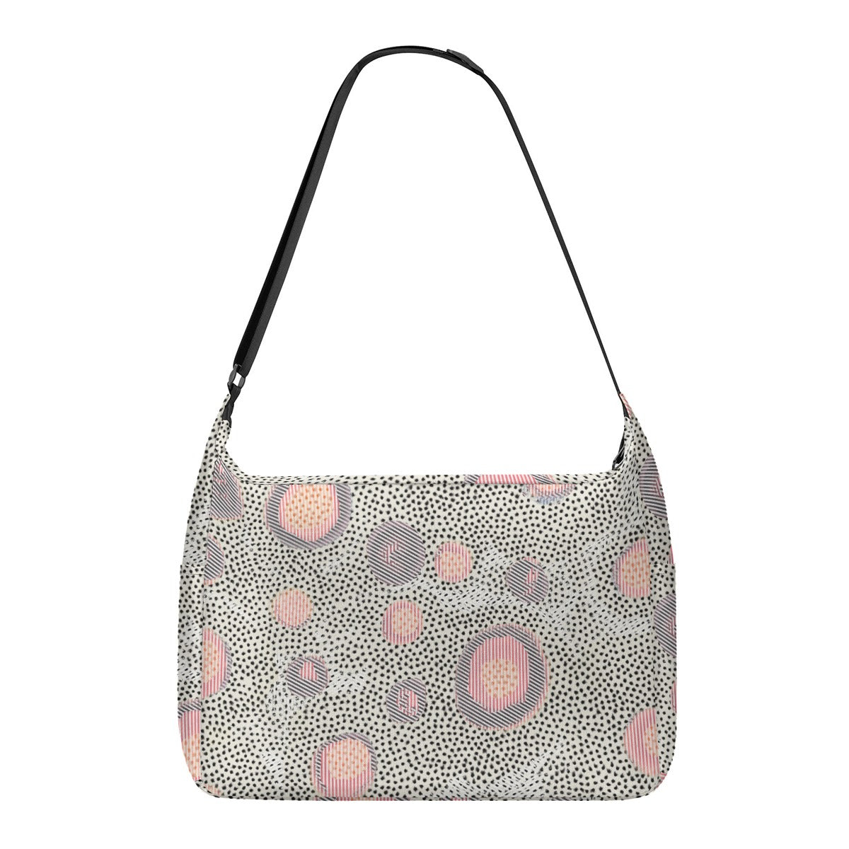 Women's White Dotted Patchwork Messenger Bag
