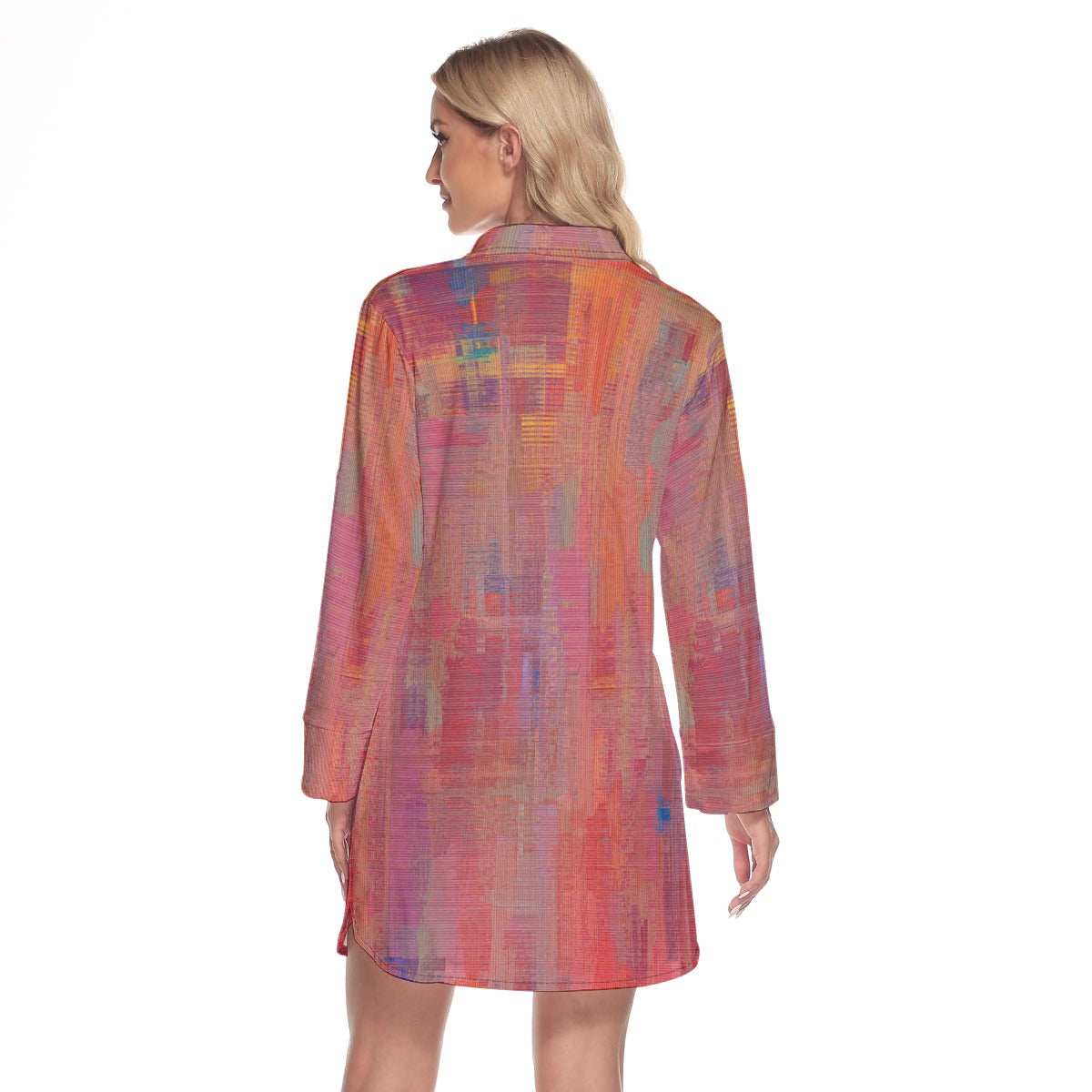 Women's Coral Dress Shirt – Custom-Designed Art Print