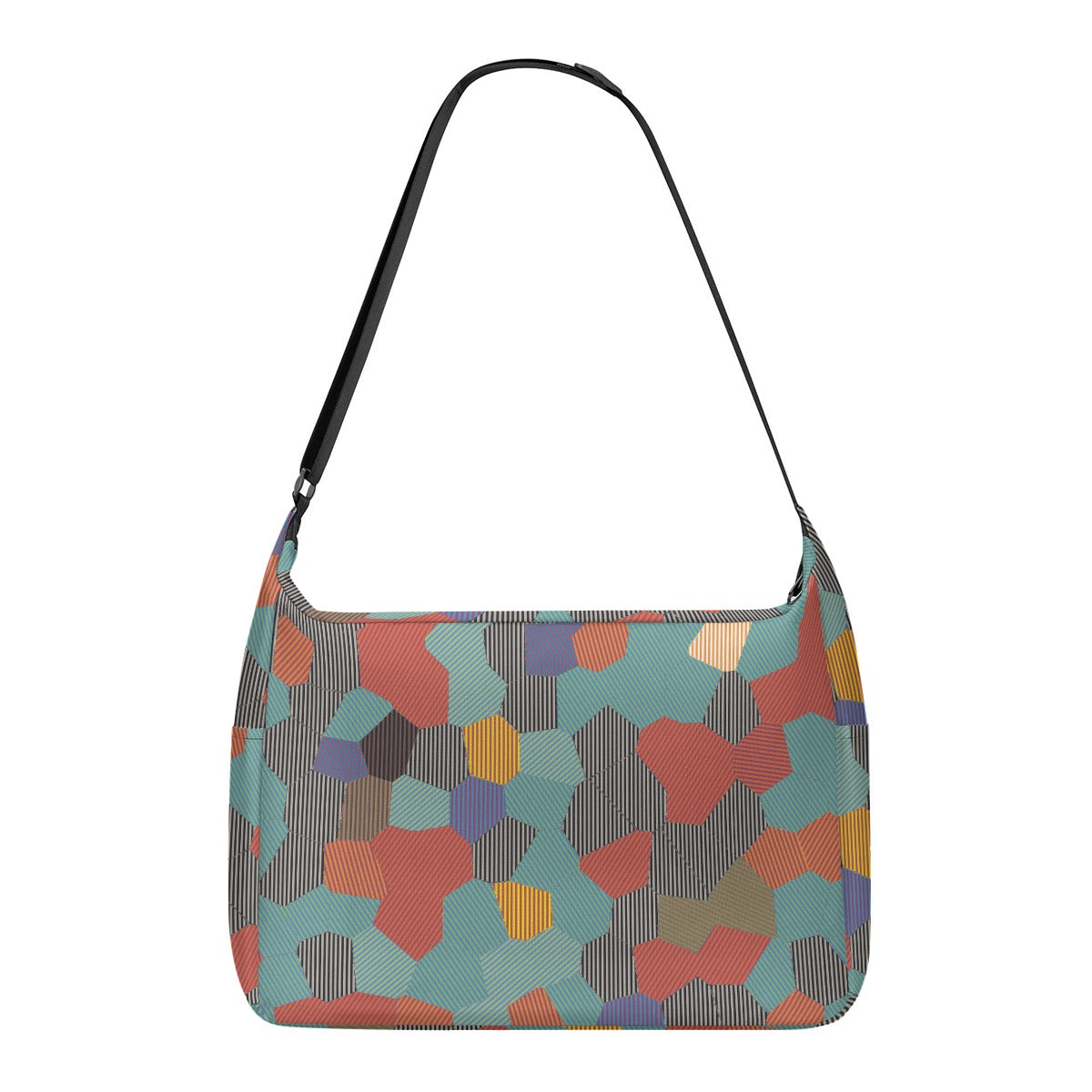 Women's Multi-color Black Striped Geometrical Messenger Bag