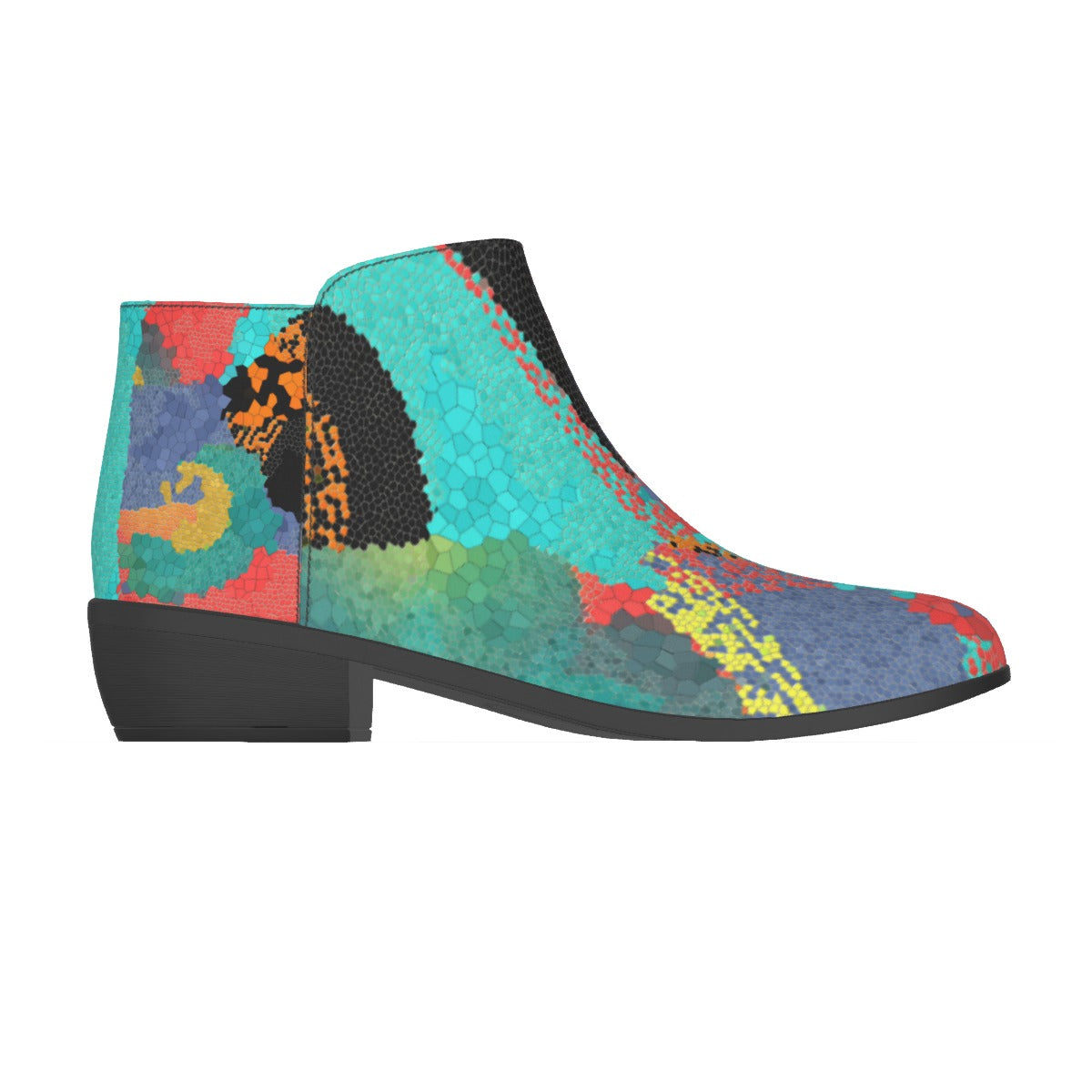 Women's Teal Mosaic Abstract Fashion Boots