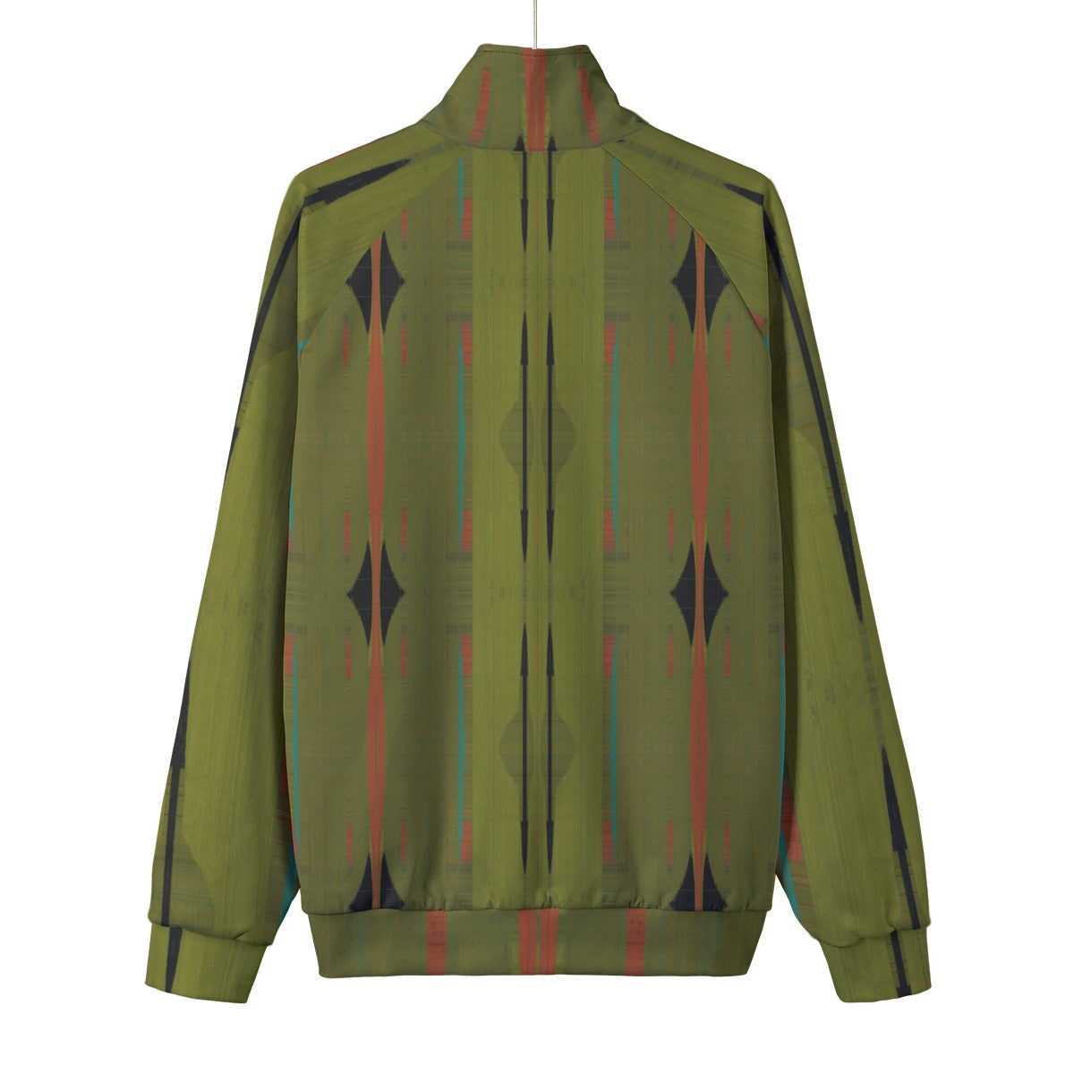 Men's Olive Green Outerwear Stand Collar Jacket