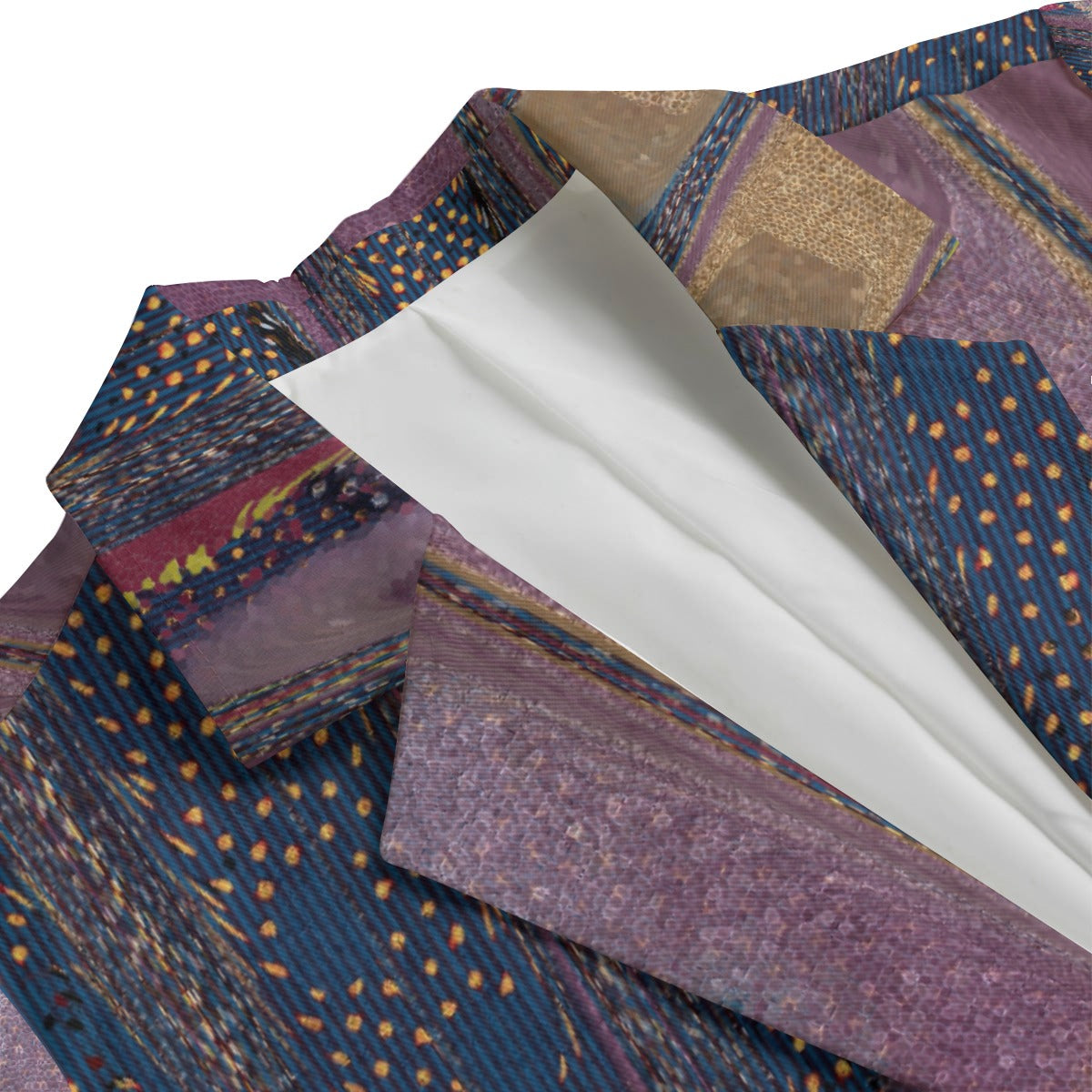 Women’s Purple Blue Art Print Blazer – Abstract Geometric Jacket