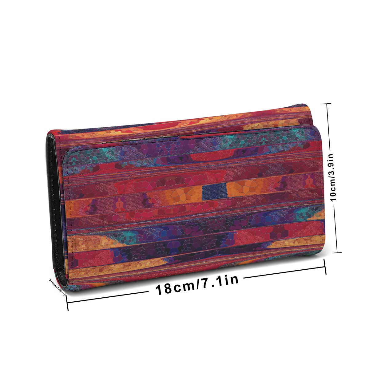 Women's Red Unique Patterned Foldable Wallet