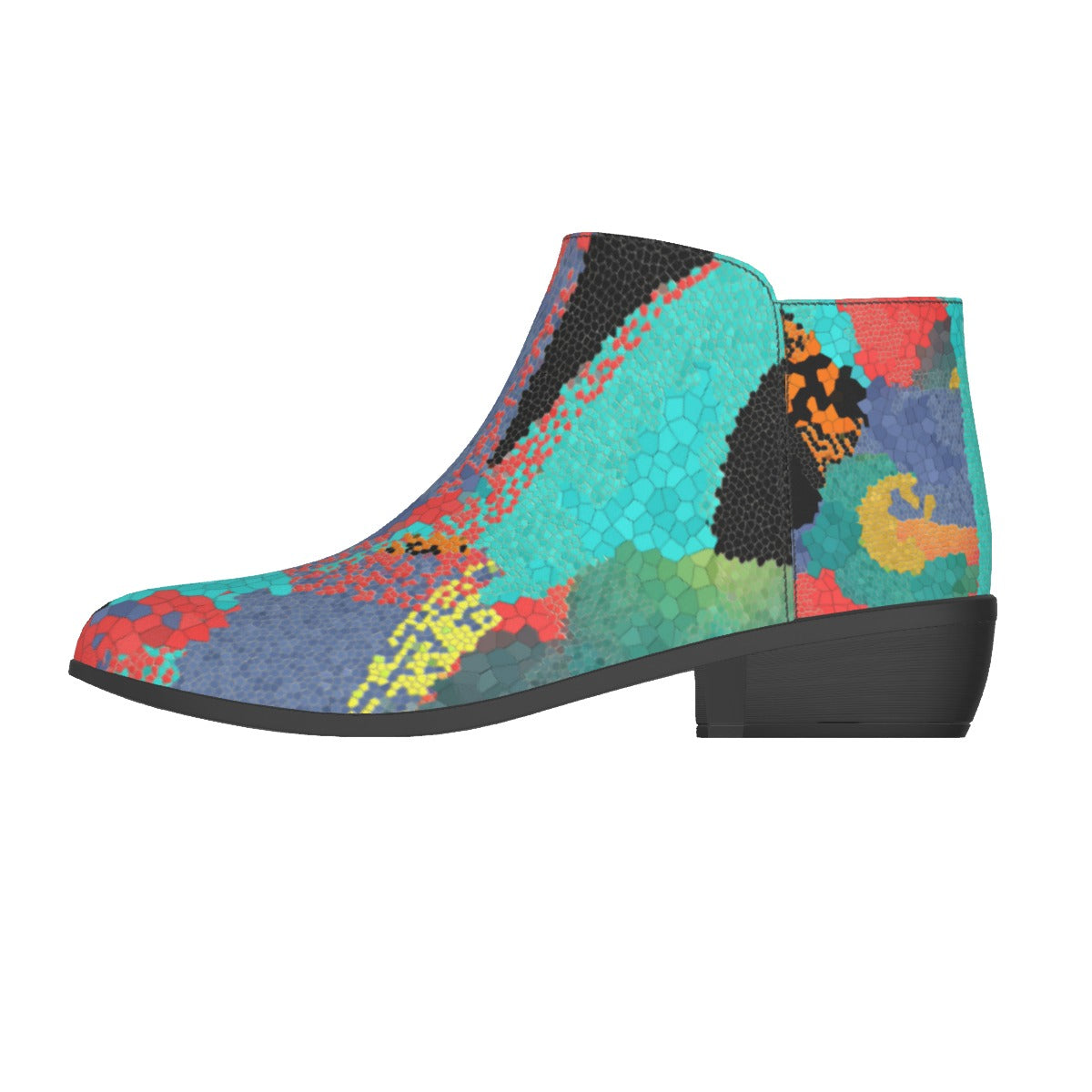 Women's Teal Mosaic Abstract Fashion Boots