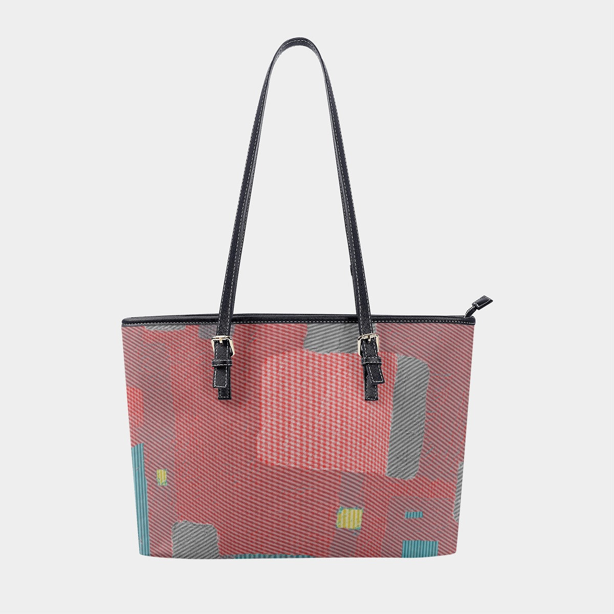 Women's Pink Gray Diagonal Texture Print Tote Bag