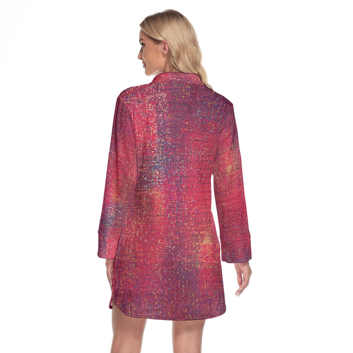 Womens Dark Pink Shirt Dress