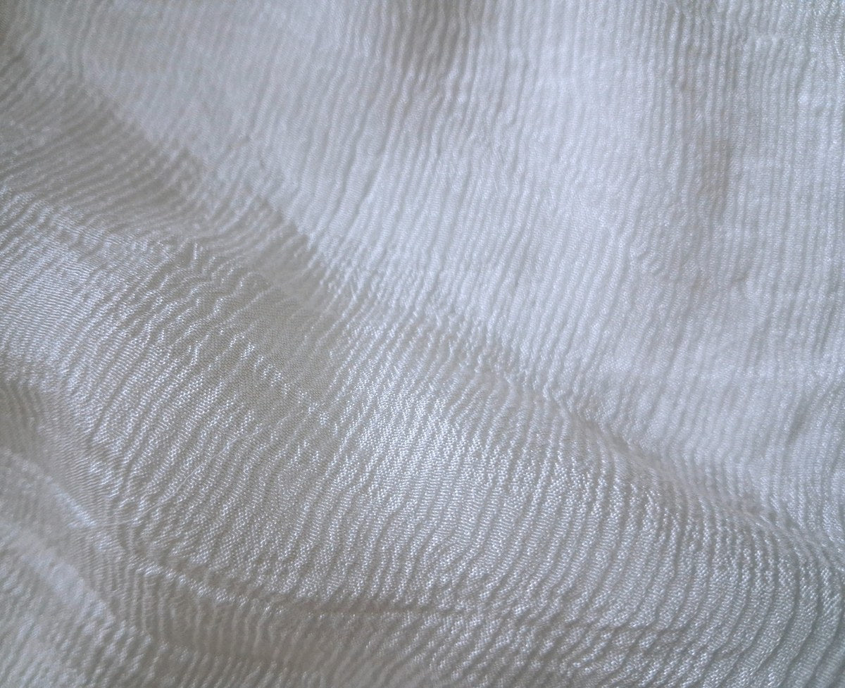 FINE LINES ON AQUA on Crinkled Viscose Crepe