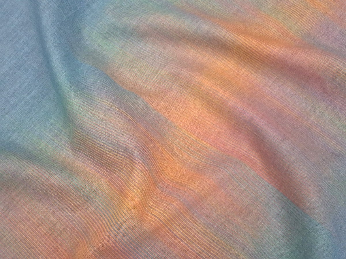 FINE LINES ON AQUA on cotton mul