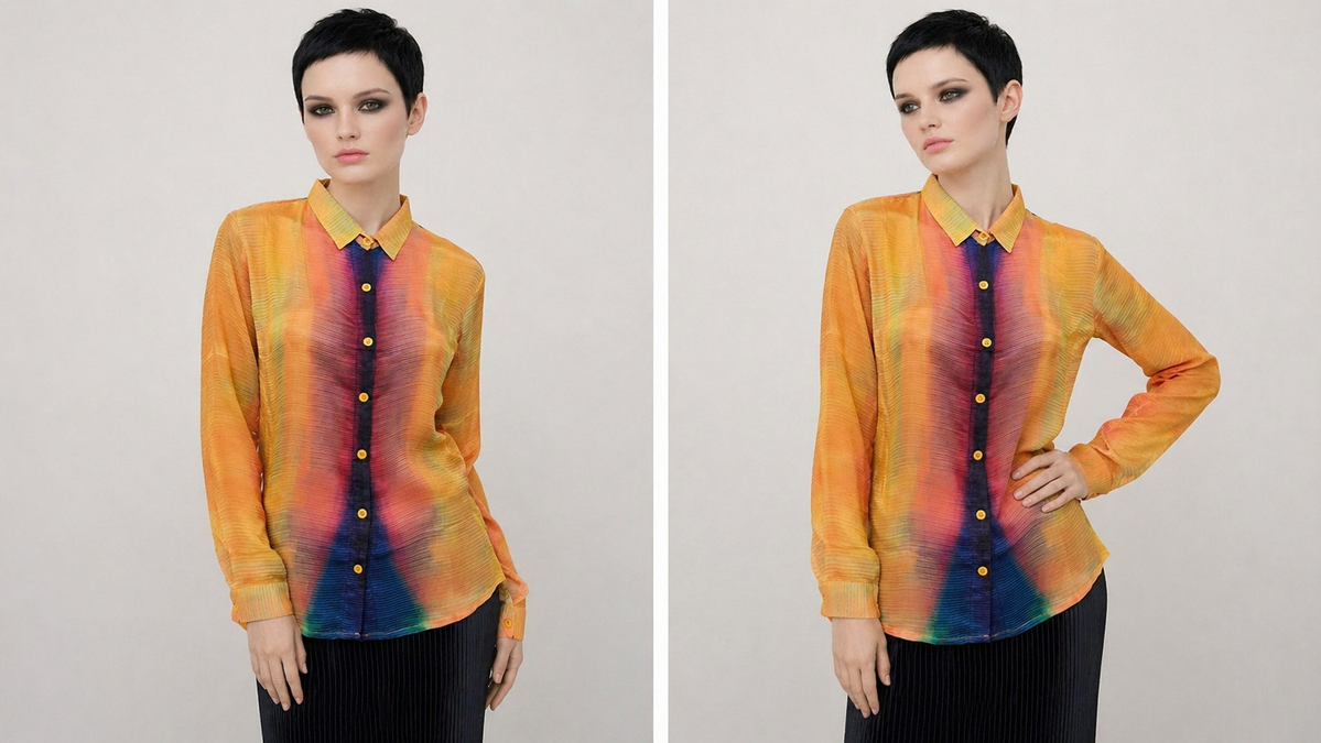 Women's Viscose Silk Art Shirt | Solar Eclipse Abstract Print Button Up Blouse | Long Sleeve Statement Shirt | Gift for Art Lover
