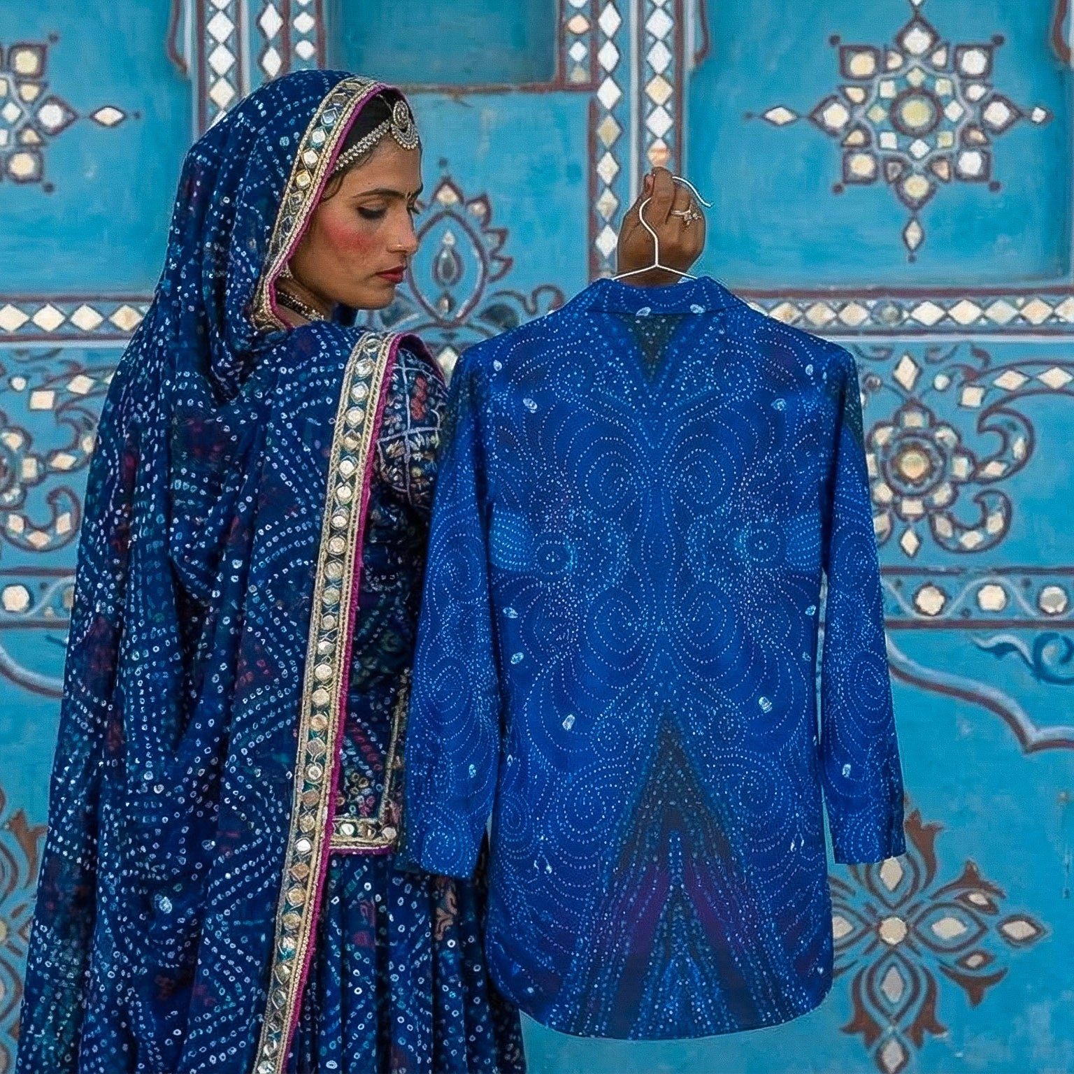 All-Over Print Women's Lapel Shirt Dress With Long Sleeve