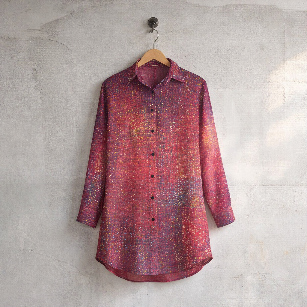 Womens Dark Pink Shirt Dress