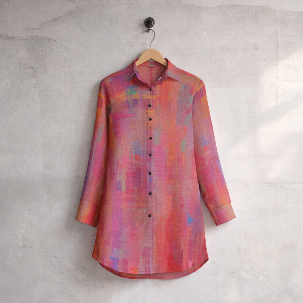 Women’s Grid dress shirt – Custom-Designed Art Print Fashion