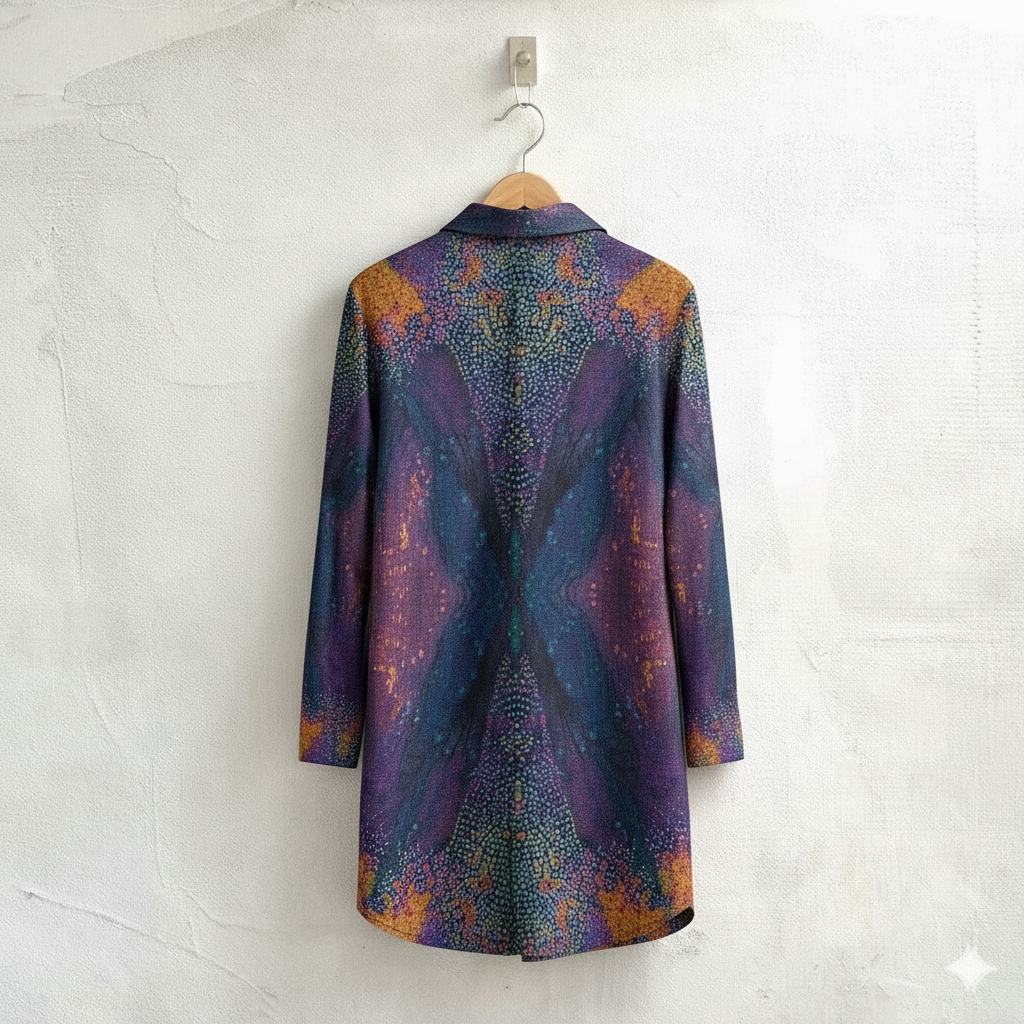 Women’s Purple & Teal Abstract Print Shirt Dress