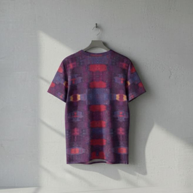 Men's Deep Violet Crimson Red Digital Block Cotton T shirt