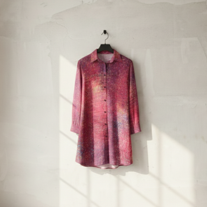 Womens Dark Pink Shirt Dress