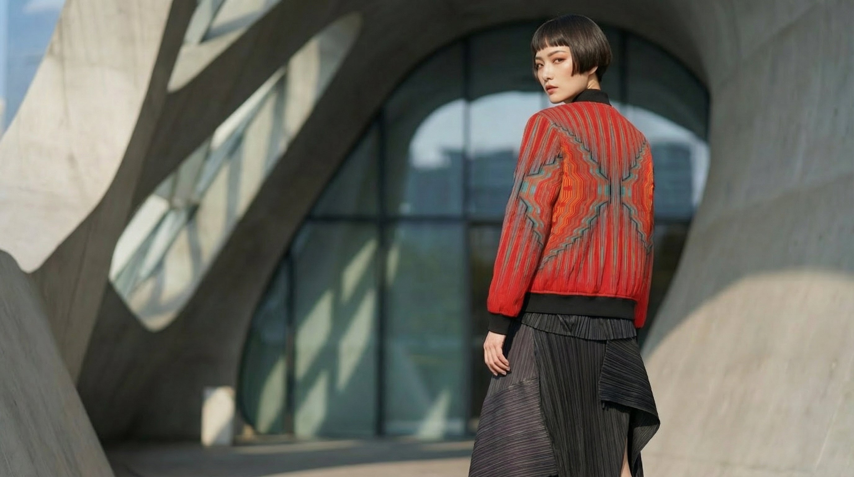 228. Women's fireworks Bomber Jacket