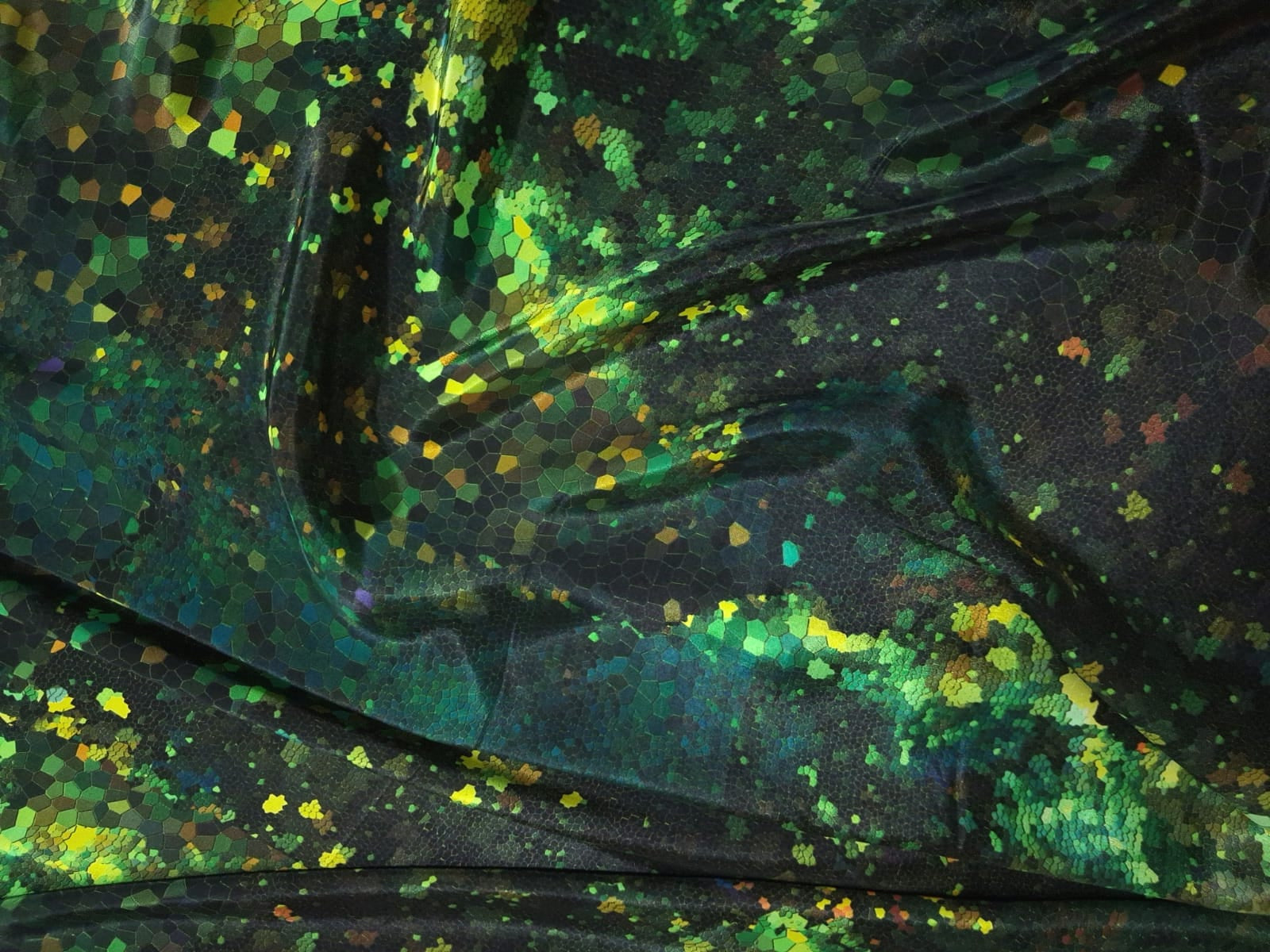 Tela de crepé de viscosa por metros | Tela estampada digital para vestidos | Estampado abstracto Galaxia Esmeralda