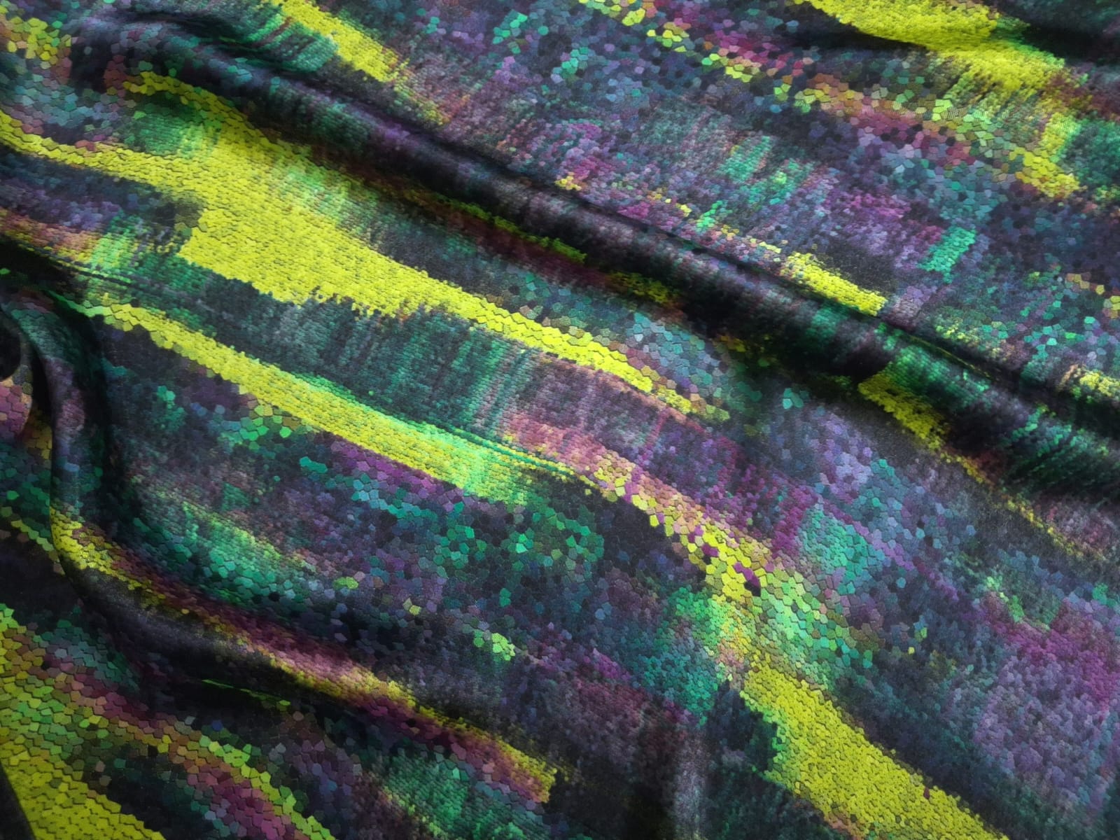 Cosmic Pixels On Modal Satin