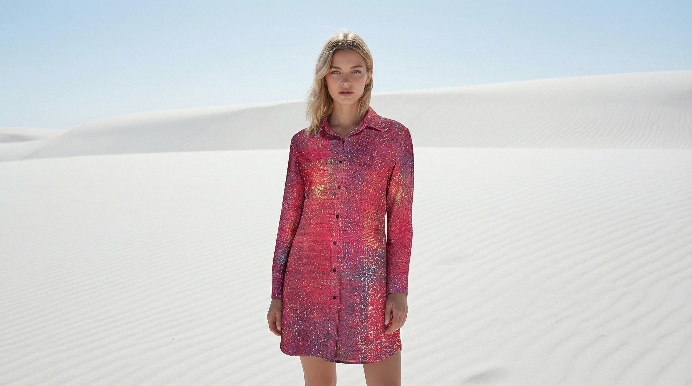 Womens Dark Pink Shirt Dress