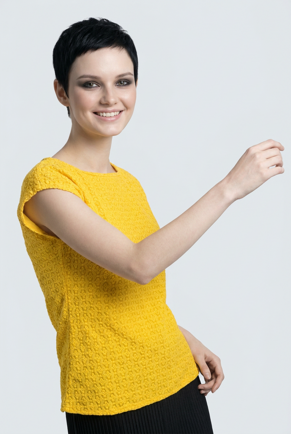 Yellow Schiffli Embroidered Rayon Top for Women | Sequin Cap Sleeve Blouse | Lightweight Summer Casual Top