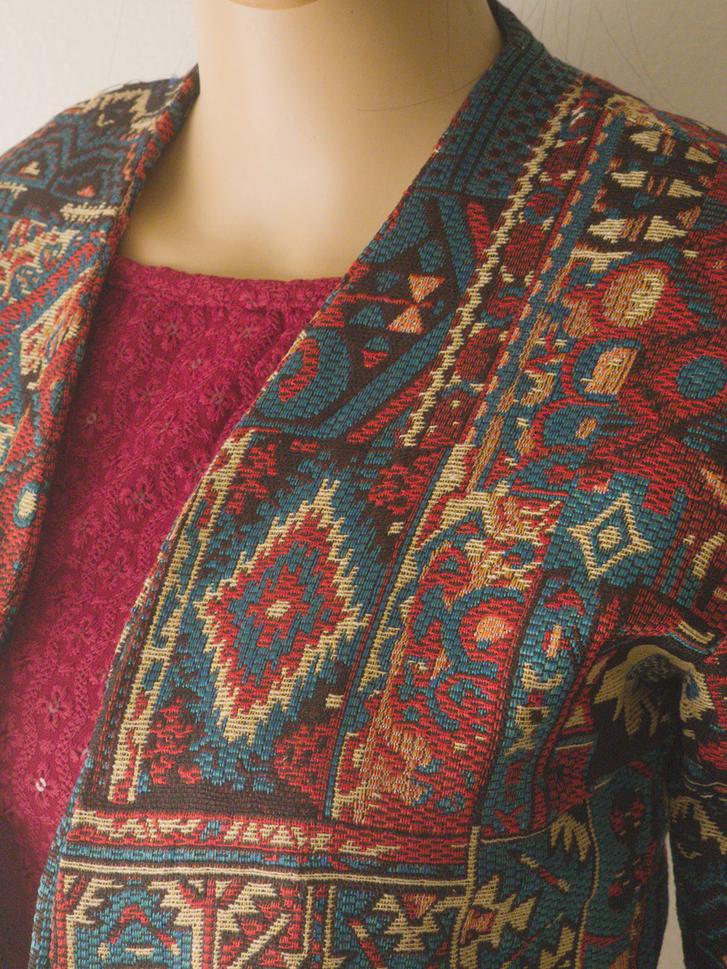 Supercool Short Jacquard Kilim Jacket β Tribal Pattern β Boho Chic Outerwear β Unique