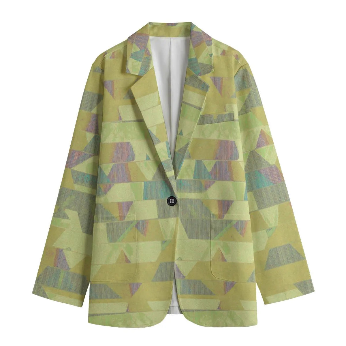 Geomosaic Women's Leisure Blazer | 245GSM Cotton