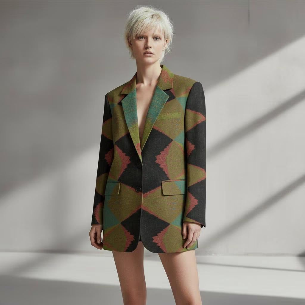 Intersections All-Over Print Women's Leisure Blazer | 245GSM Cotton