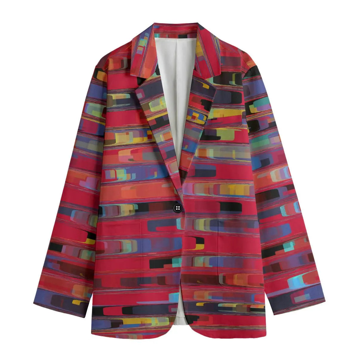 Redshift Cotton Blazer for Women | Abstract Art Jacket | Colorful Printed Blazer | Wearable Art Coat | 245GSM Designer Blazer