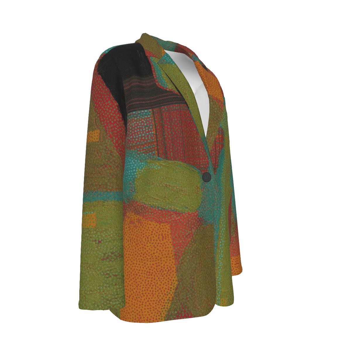 Painted Forest Cotton Blazer for Women