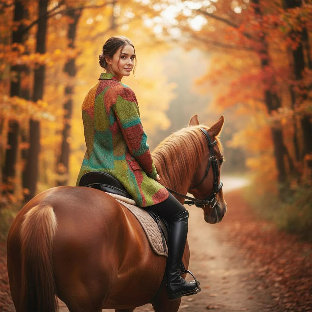 Painted Forest Cotton Blazer for Women