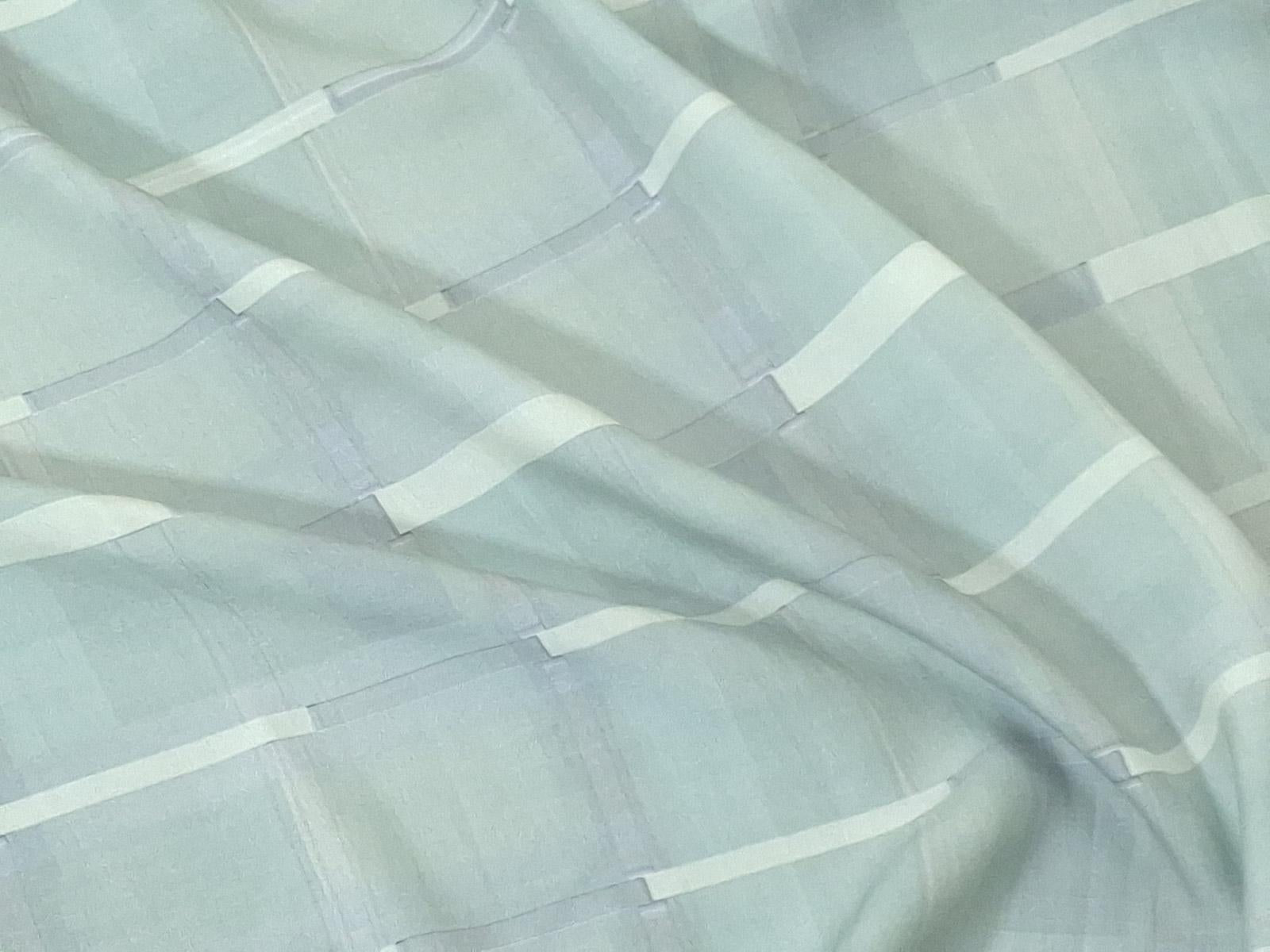 Tencel Fabric by the Yard | Digital Printed Tencel Dress Fabric | Silver Stripes Print