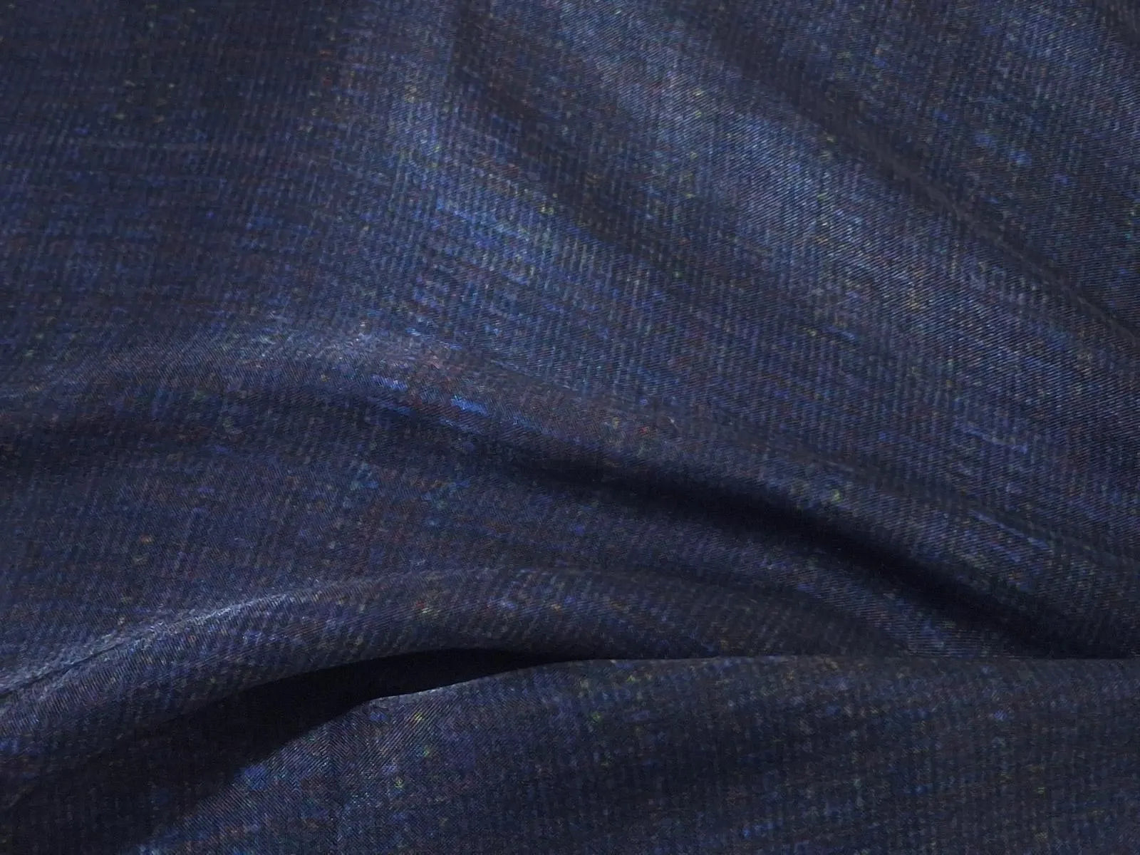 Modal Satin Fabric by the Yard | Digital Printed Modal Satin Dress Fabric | Deep Indigo Print
