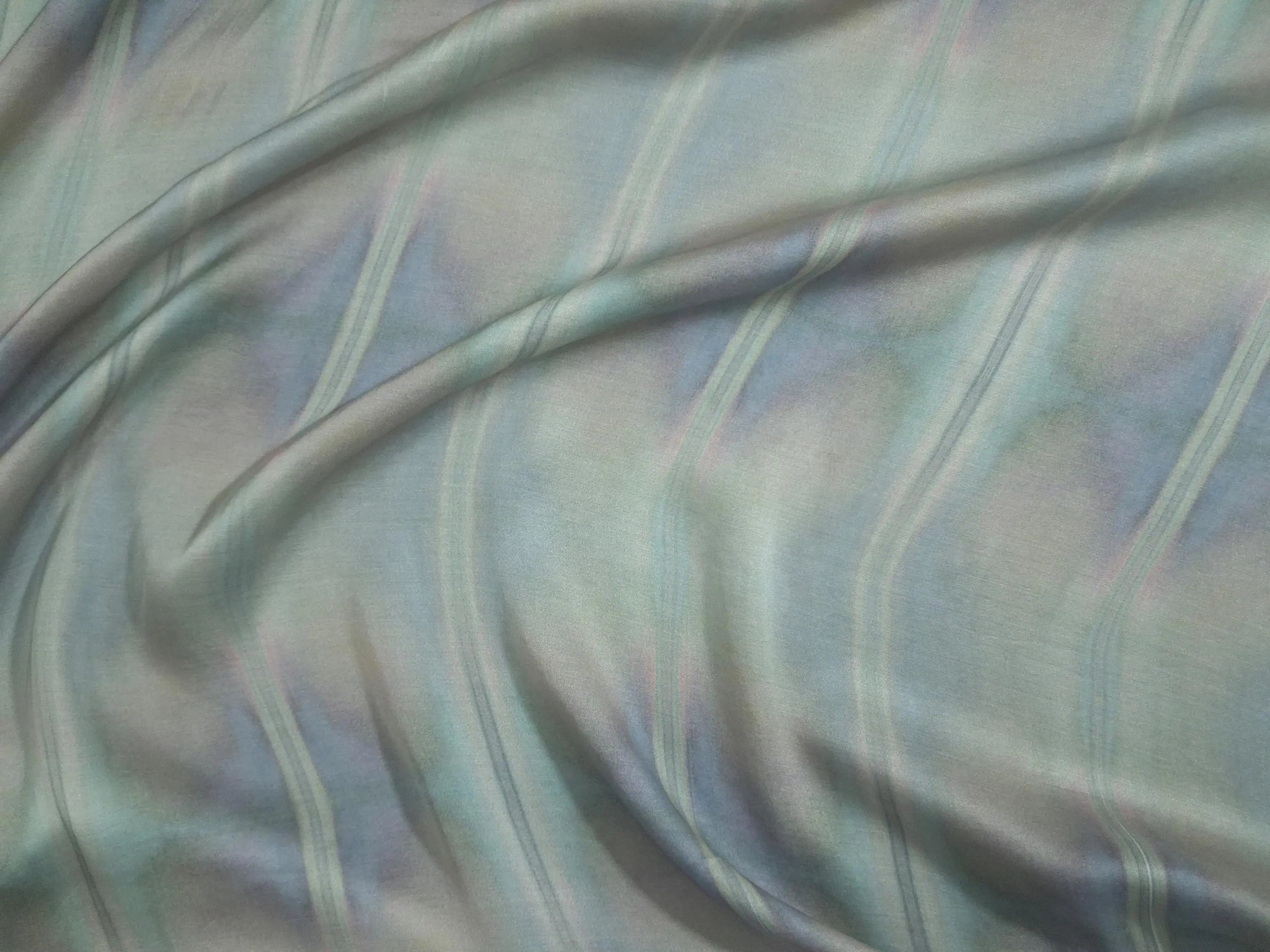 Modal Satin Fabric by the Yard | Digital Printed Modal Satin Dress Fabric | Sea Stripes Print