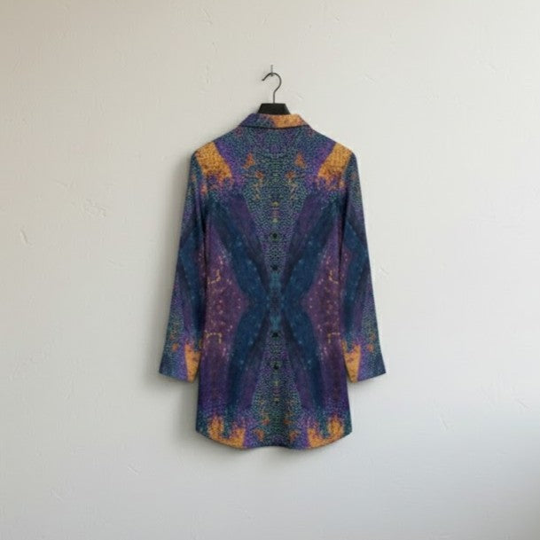 Women’s Purple & Teal Abstract Print Shirt Dress