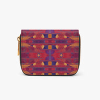 1313. Women's Signature Abstract Art Bifold Zipper Wallet