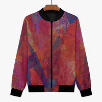 228. Women's Crimson Art Bomber Jacket