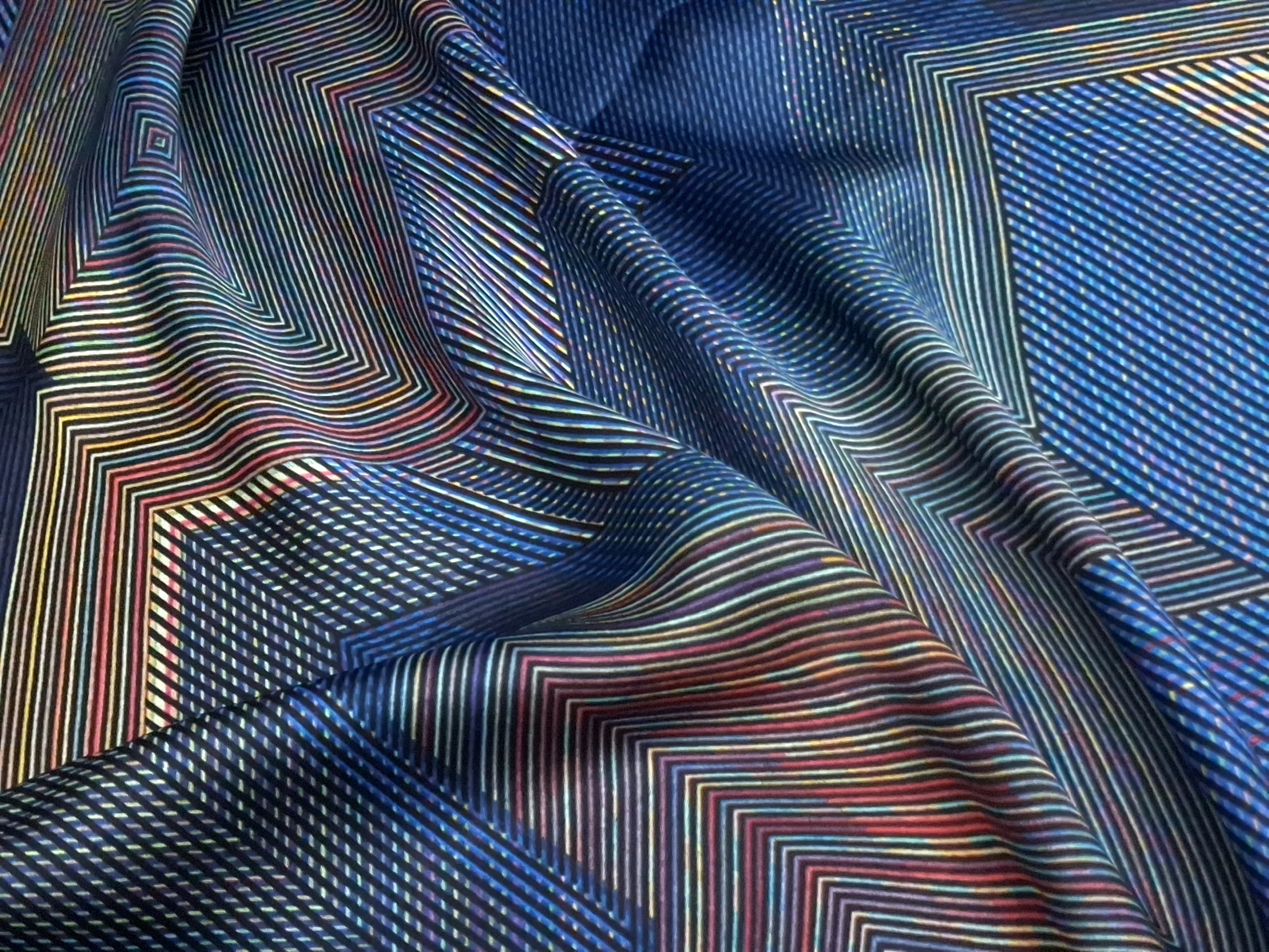 Midnight Spectrum On Viscose Satin