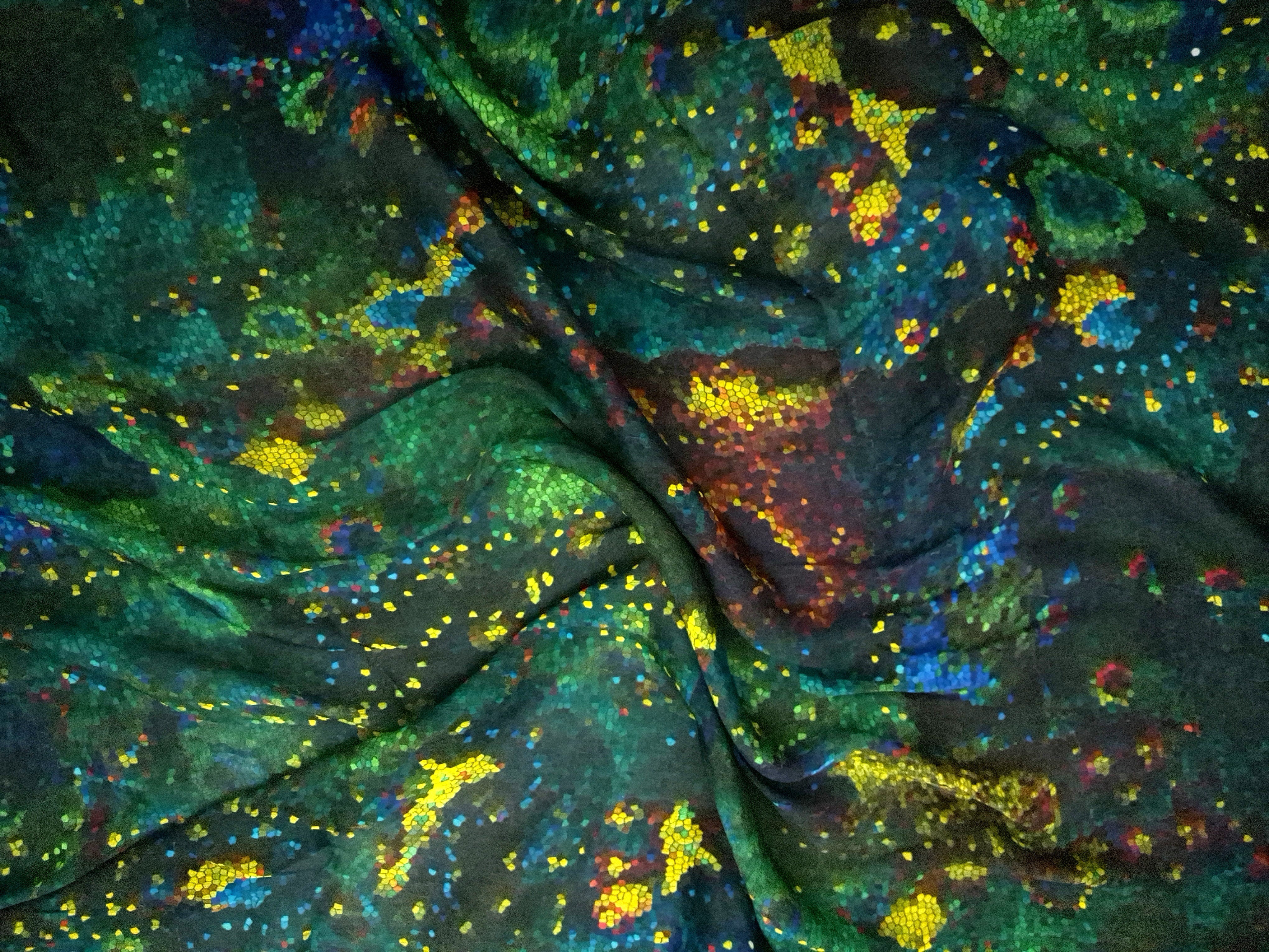 Aurora Mosaic On Crinkled Viscose Crepe