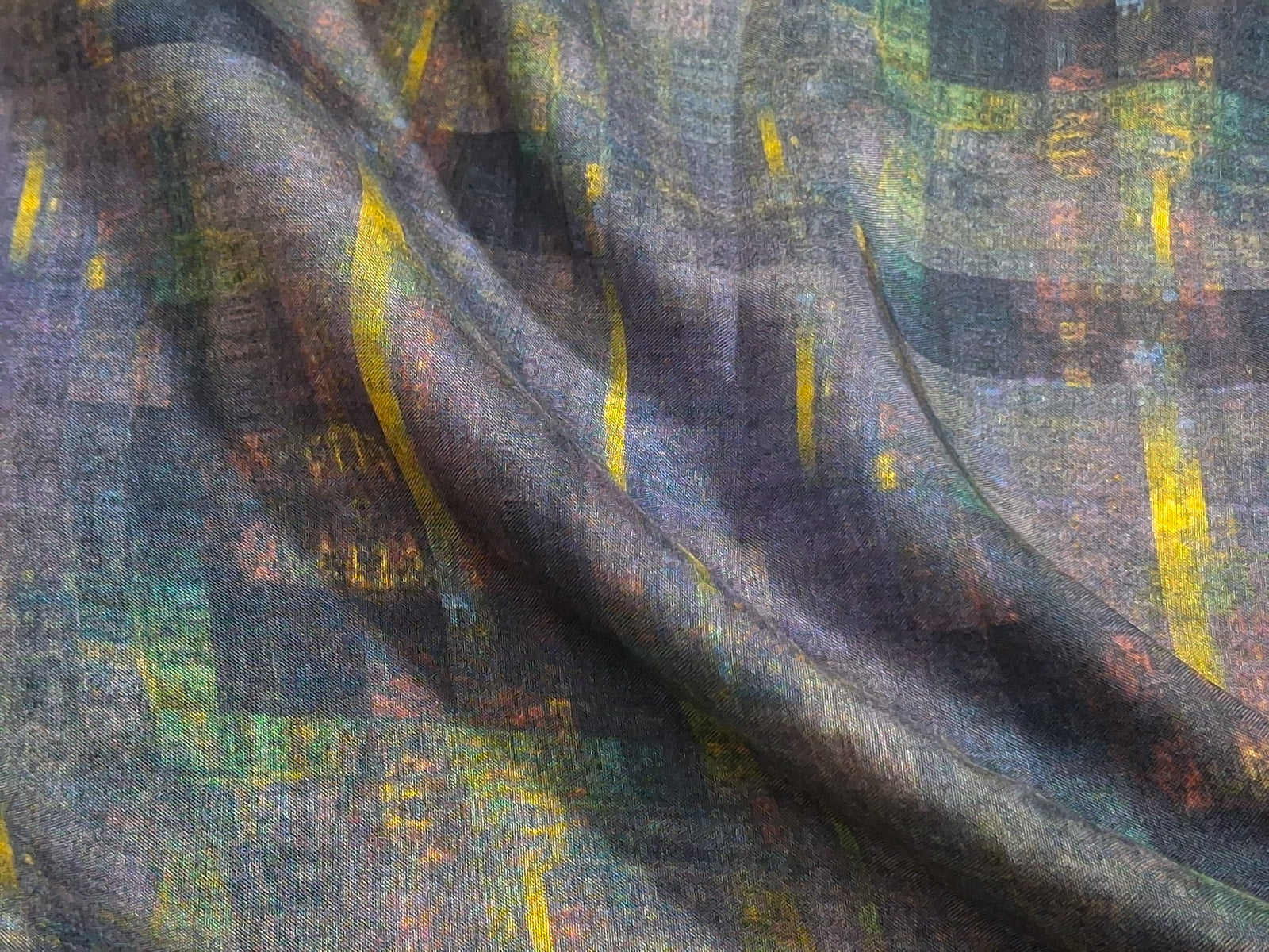 Modal Bemberg Fabric by the Yard | Digital Printed Modal Bemberg Dress Fabric | Graphite Grid Print
