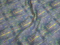 Modal Bemberg Fabric by the Yard | Digital Printed Modal Bemberg Dress Fabric | Graphite Grid Print