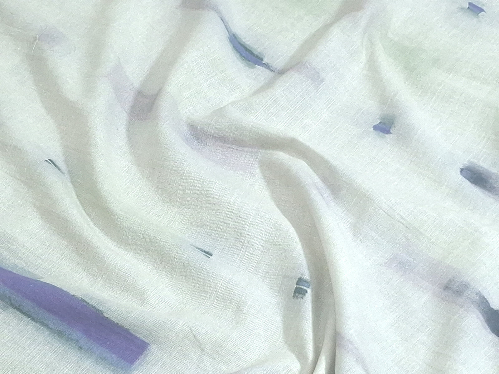 Cotton Linen Fabric by the Yard | Digital Printed Cotton Linen Dress Fabric | Lilac Weave Print