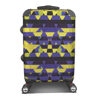 Yellow blue Matrix Textured Suitcase